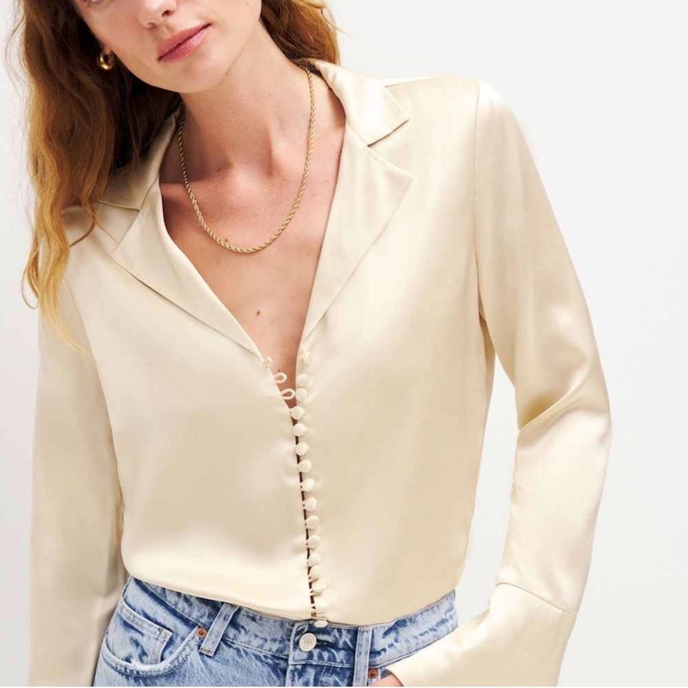 Reformation Jeremiah Satin Top